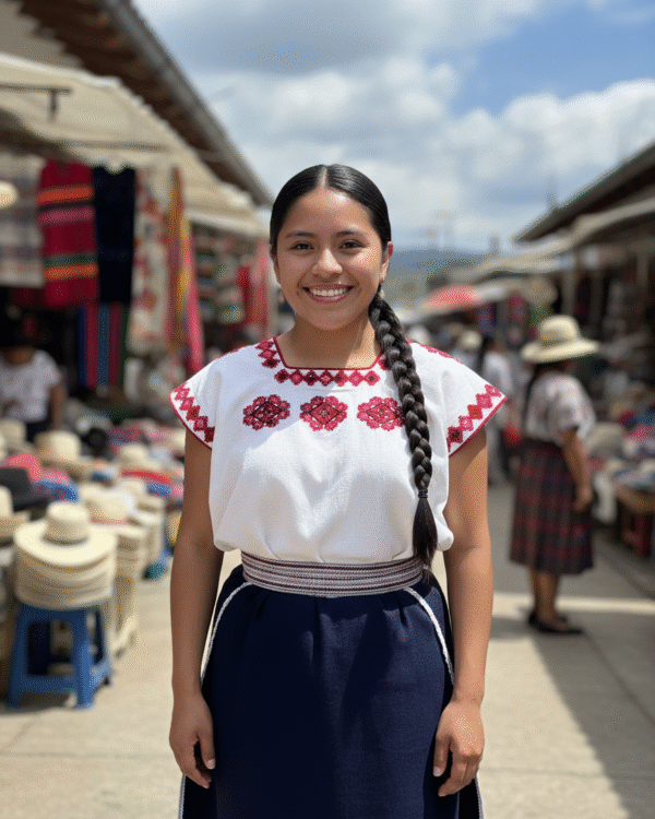 Blusa modernizada bordada a mano